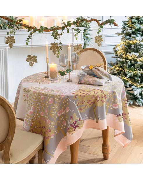 Nappe carrée Arbre enchanteur en coton déperlant - 150 x 150 cm.