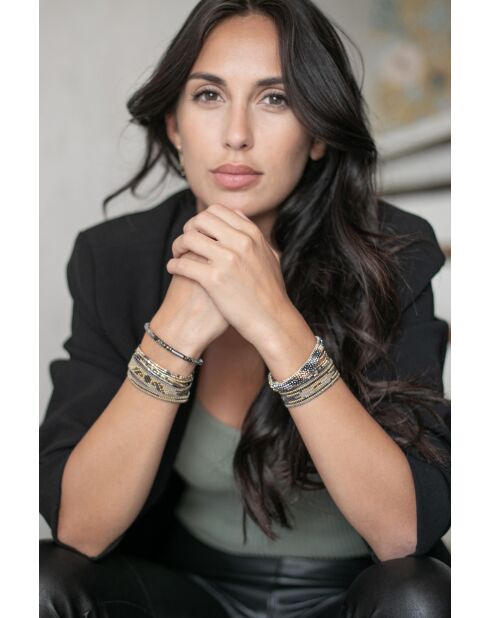 Bracelet inoxydableGolden French Grey Sandy multicolore