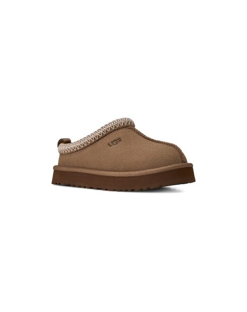 Zapatillas Tazza de piel en bronce claro