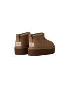 Stivaletti Classic Ultra Mini Platform in pelle color bronzo chiaro