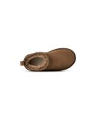 Stivaletti Classic Ultra Mini Platform in pelle color bronzo chiaro