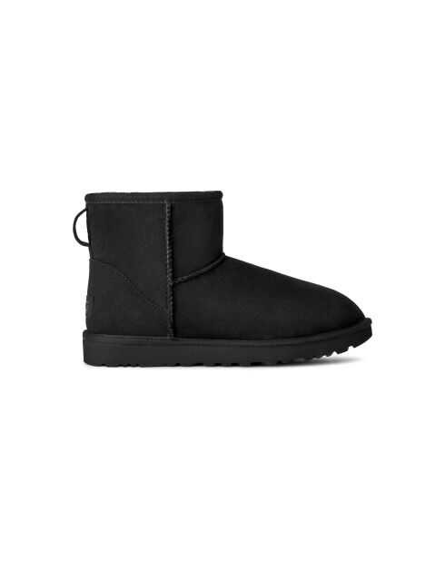 Klassische Mini-Lederstiefel in Schwarz