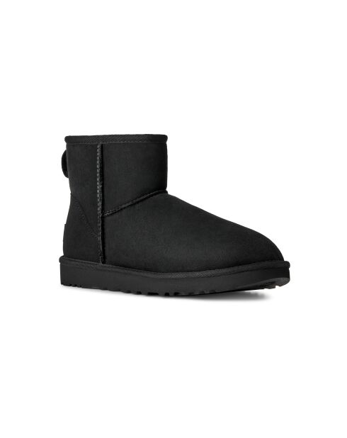 Klassische Mini-Lederstiefel in Schwarz