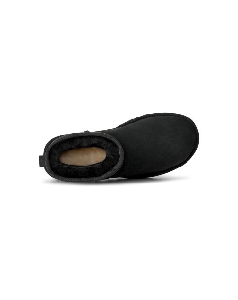 Klassische Mini-Lederstiefel in Schwarz