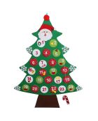 Calendrier de l'Avent Sapin de Noël en peluche vert  - 60x0.5x85 cm