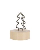 Fermaglio per capelli Rasty con motivo ad albero in legno naturale - 4x4x5,5 cm