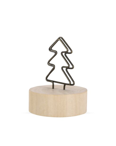 Fermaglio per capelli Rasty con motivo ad albero in legno naturale - 4x4x5,5 cm