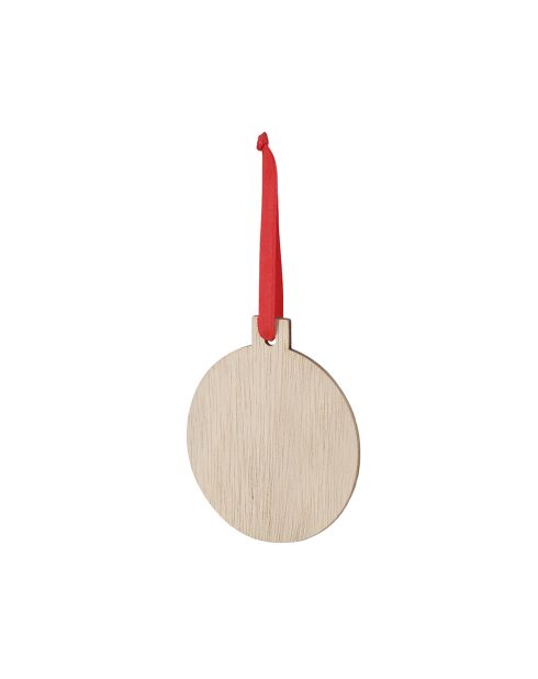 Lot de 10 boules de Noël Clixar avec attache rouge en bois  - 7x0.5x7 cm