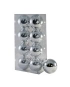 Set aus 8 glänzenden silbernen Weihnachtskugeln - 7 cm