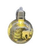 Set van 6 gele lichtgevende kerstballen - 8 cm