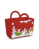 Decoratieve kerstmand met rood handvat - 21,5x10x18 cm