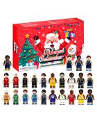 Calendario dell'Avvento 24 figure multicolori di giocatori di basket - 37x3,5x23 cm