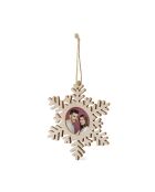 Set di 5 cornici decorative in legno Jorik con fiocchi di neve - 10x1,5x12,5 cm