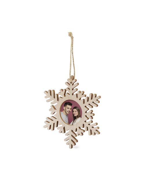 Lot de 5 cadres photo décoratif en forme de flocon de neige Jorik en  bois - 10x1.5x12.5 cm