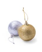 Lot de 6 boules de Noël Yenkit à suspendre argenté - 10x5x18 cm