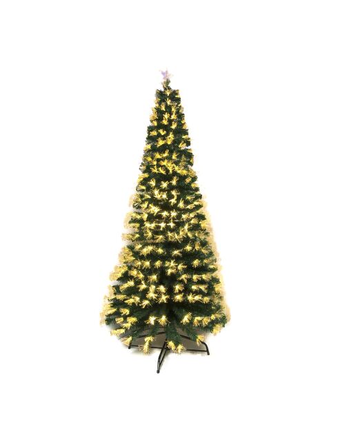 Arbre à fibres optiques avec lumière chaude vert - 65x65x120 cm