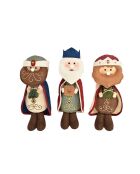 Lot de 3 figurines des Trois Rois multicolores - 12x6x37 cm