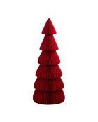 Décoration de sapin de Noël en papier alvéolé rouge - 40x14 cm