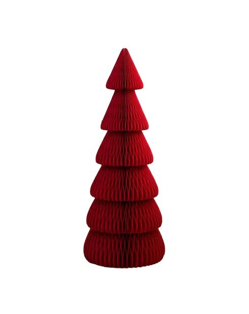 Décoration de sapin de Noël en papier alvéolé rouge - 40x14 cm