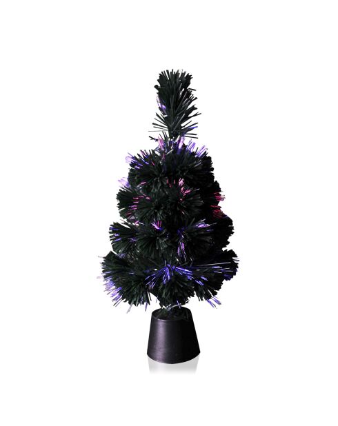Arbre à fibres optiques avec lumières LED multicolores - 10x5x40 cm