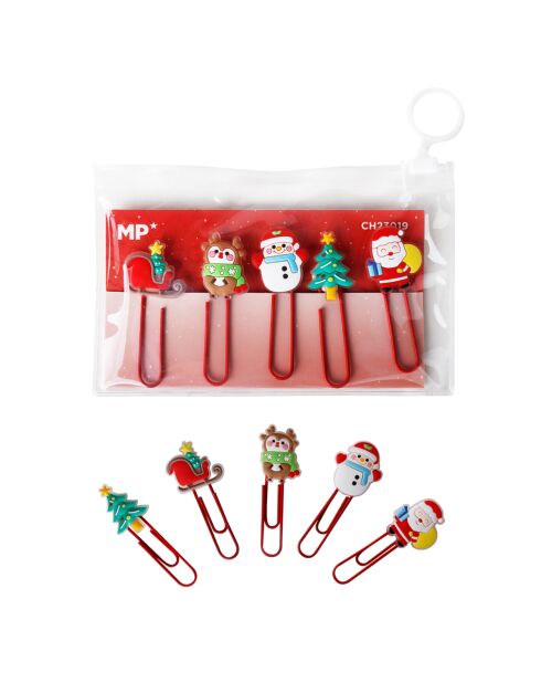 Lot de 6 pinces à linge de Noël Multicolores - 13x2.5x8 cm