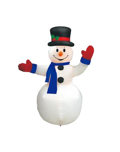 Bonhomme de neige gonflable avec gonfleur et lumière blanc - 240 cm