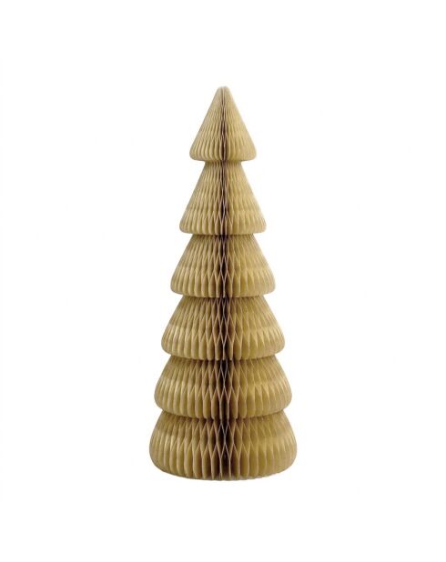 Décoration de sapin de Noël en papier alvéolé avec bordure dorée - 40x14 cm