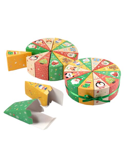 Calendario dell'Avvento 24 scatole multicolori - 22x22x7,5 cm