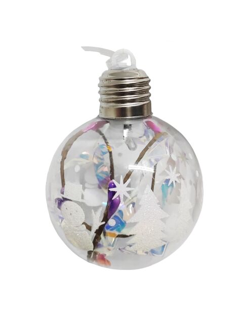 Lot de 6 pendentifs boule multicolores - 8 cm
