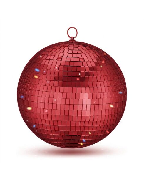 Boule miroir rouge - 25 cm