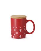 Tazza in ceramica Helogran motivo natalizio bianco - 8,8x8,8x10,5 cm