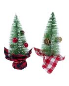 Lot de 12 petites décorations pour arbres vert - 16 cm