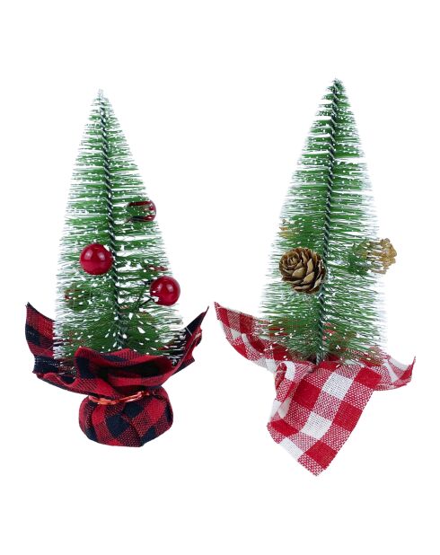 Lot de 12 petites décorations pour arbres vert - 16 cm