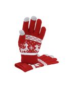 Paire de gants tactiles Kaitex à motif de Noël rouge- 5x1x5 cm