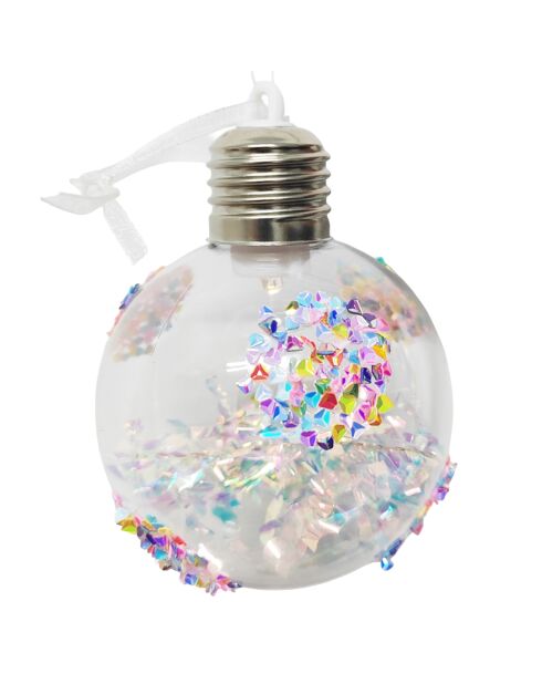 Lot de 6 pendentifs boule multicolores - 8 cm