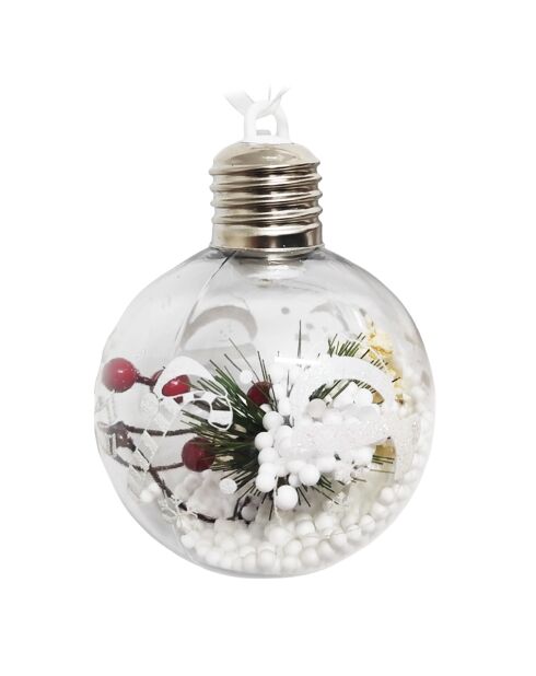 Lot de 6 pendentifs boule multicolores - 8 cm