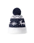Bonnet de Noël Elenix avec pompon bleu marine - 31x2x40 cm