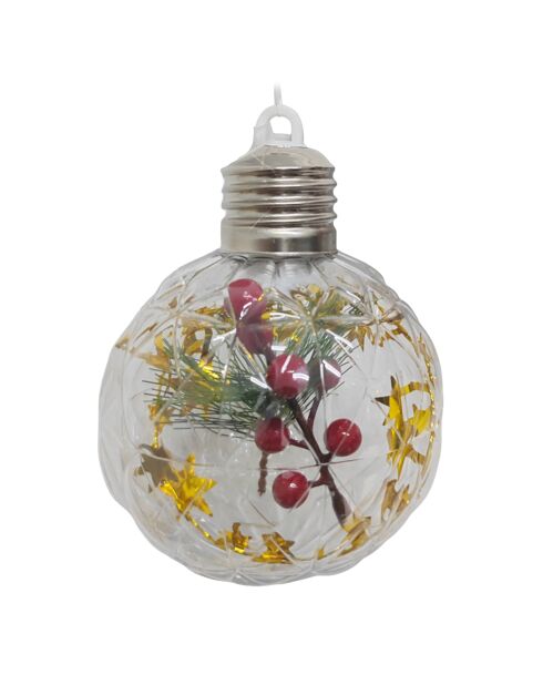 Lot de 6 pendentifs boule multicolores - 8 cm