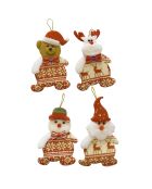 Lot de 12 pendentifs de Noël Multicolores - 9x15 cm