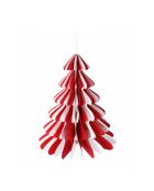 Lot de 6 décorations de Noël en papier alvéolé rouge et blanc - 20x17.6 cm