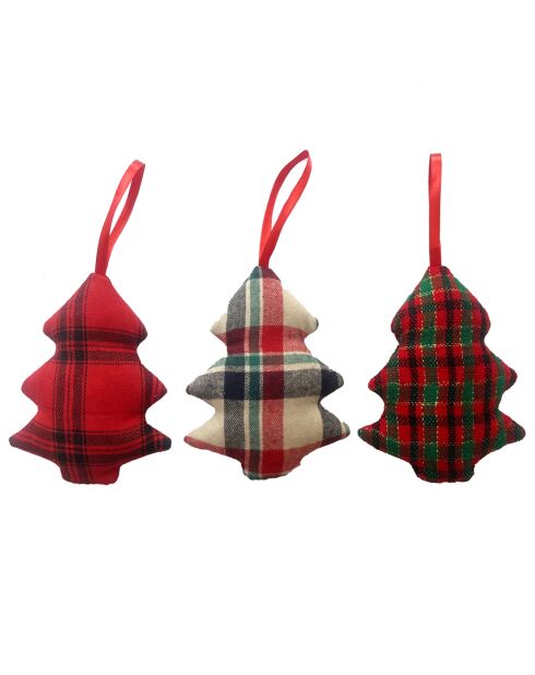 Lot de 3 décorations murales pour arbre multicolores - 13 cm