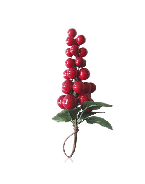 Décoration de Noël branche de baies rouge et vert