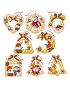 Set aus 2 Weihnachtsdekorationen mit 8 mehrfarbigen Zufallsmustern — 27x2x28 cm