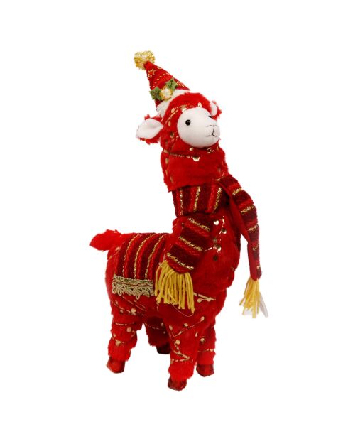 Bambola natalizia rossa in alpaca - 33x10x28 cm