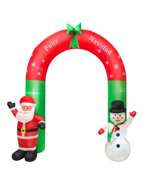 Archi gonfiabili Babbo Natale e pupazzo di neve multicolore - 2,4 m