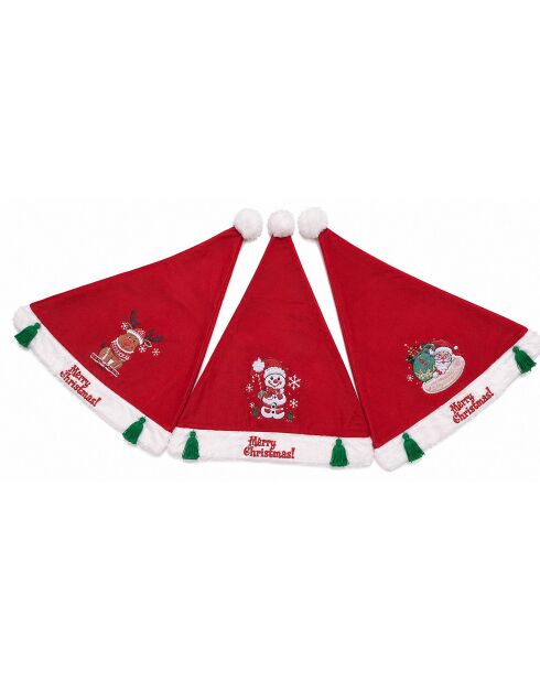 Lot de 12 chapeaux de Noël rouge