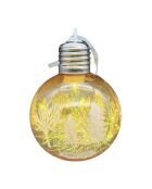Lot de 6 boules de Noël jaunes lumineuses multicolores - 8 cm