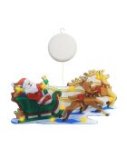 Decorazione natalizia in cristallo adesivo LED multicolore di Babbo Natale - 29x2x13,4 cm