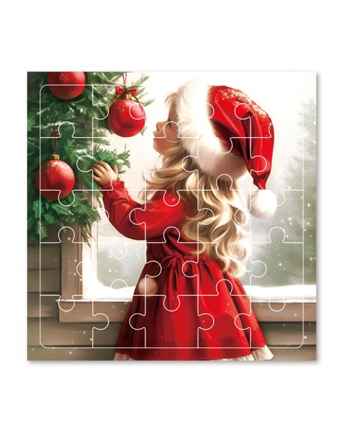 Set di 6 puzzle natalizi in carta multicolore - 15,5x15,5 cm