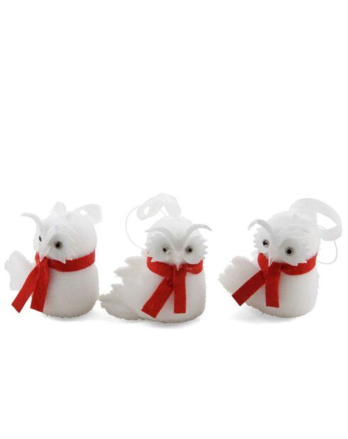 Peluche hibou Mini Liège blanc -  8x6x7 cm